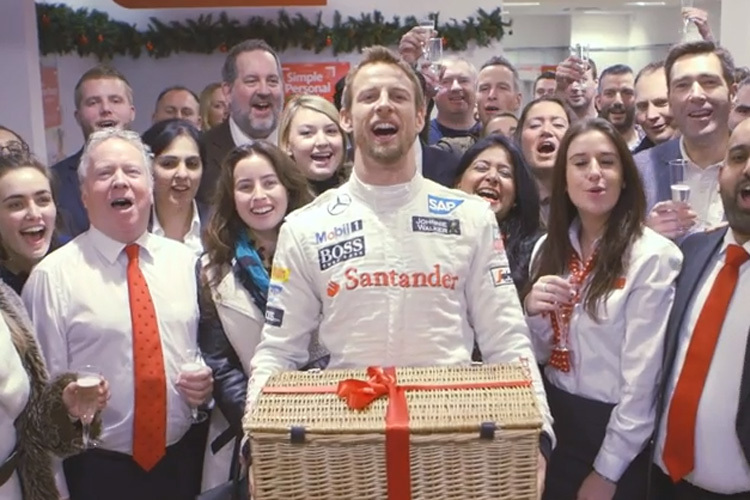 Jenson Button und die Bank Santander: Frohe Festtage Ihnen allen