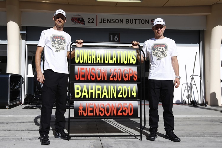 Jenson Button fährt in Bahrain seinen 250. Grand Prix