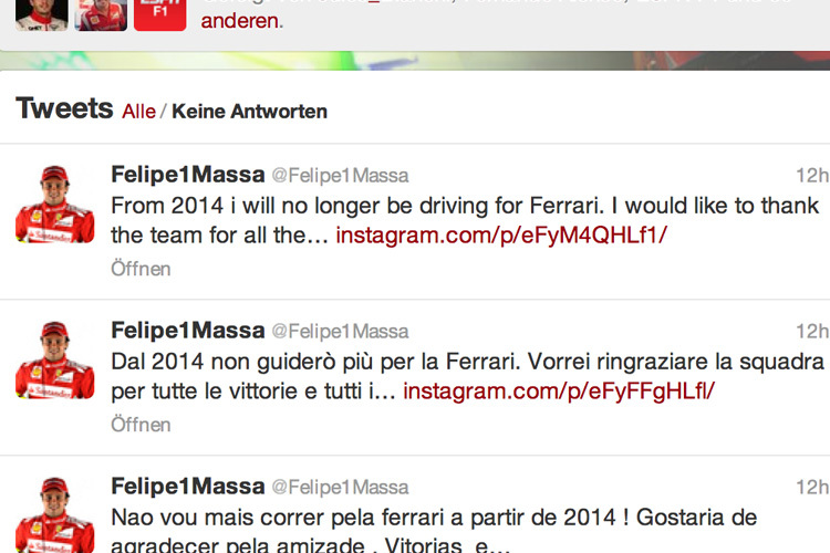 So hat Felipe Massa seinen Abschied verkündet