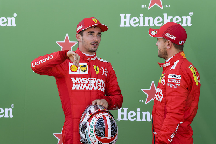 Charles Leclerc und Sebastian Vettel