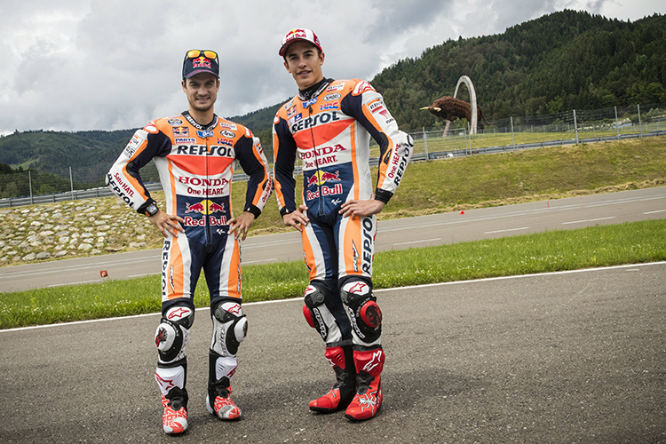 In Spielberg: Marc Márquez rechts neben Dani Pedrosa