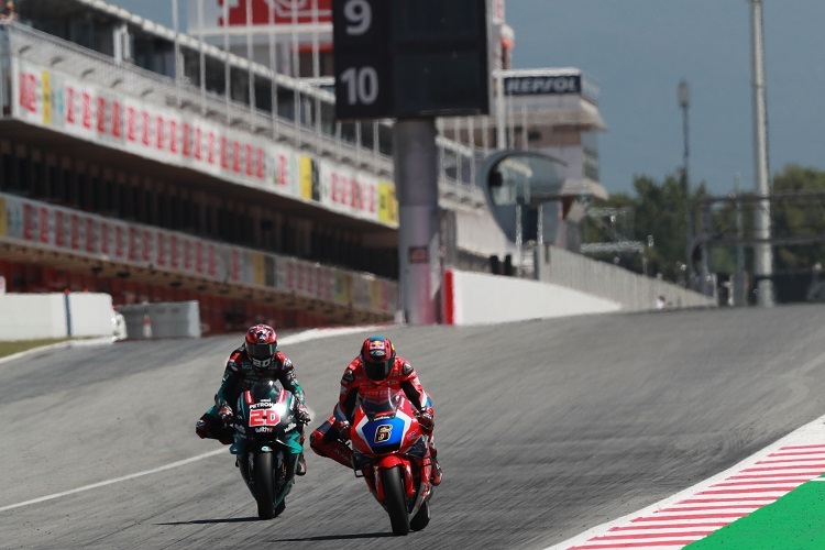 Fabio Quartararo und Stefan Bradl beim Barcelona-Test