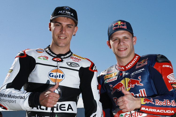 Eine Bild aus dem Frühjahr 2017: Markus Reiterberger (li.) und Stefan Bradl