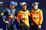 Max Verstappen, Lando Norris und Oscar Piastri