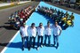 Alle Moto2-Kundenteams von Kalex in Jerez. Im Vordergrund die Kalex-Techniker Trier, Hirsekorn, Baumgärtel, Kanth und Reichenberger (von links)
