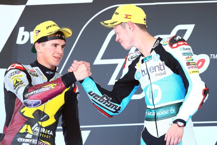 Scott Redding und Tito Rabat kennen sich schon lange - hier in der Moto2 2013