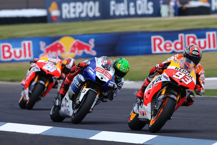 Indy-GP 2013: Marc Márquez vor Jorge Lorenzo und Dani Pedrosa