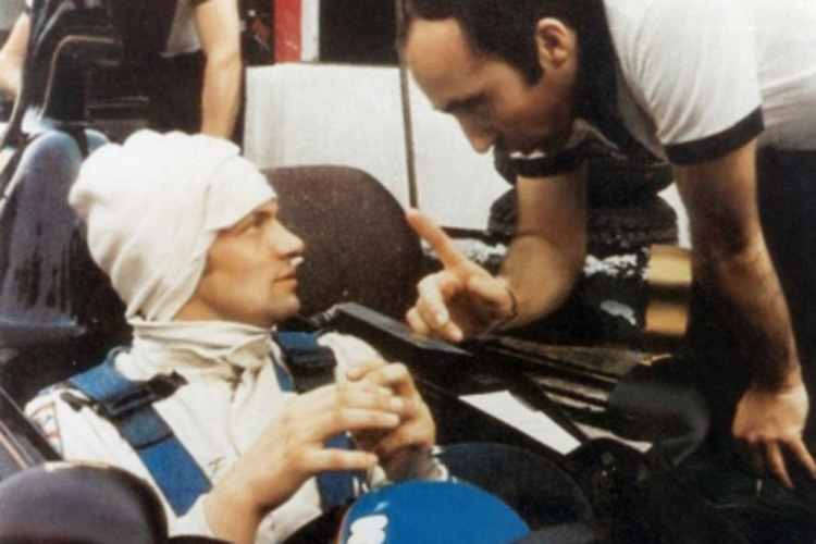 Zorzi mit Frank Williams beim Formel-1-Debüt in Monza 1975