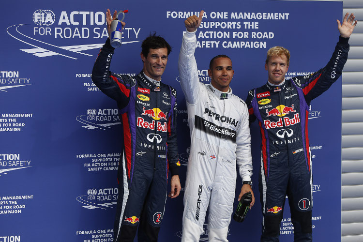 Die Top 3 Qualifiers - Hamilton, Vettel und Webber