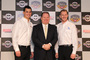 Graham Rahal, Chip Ganassi, Charlie Kimball (v.l.)