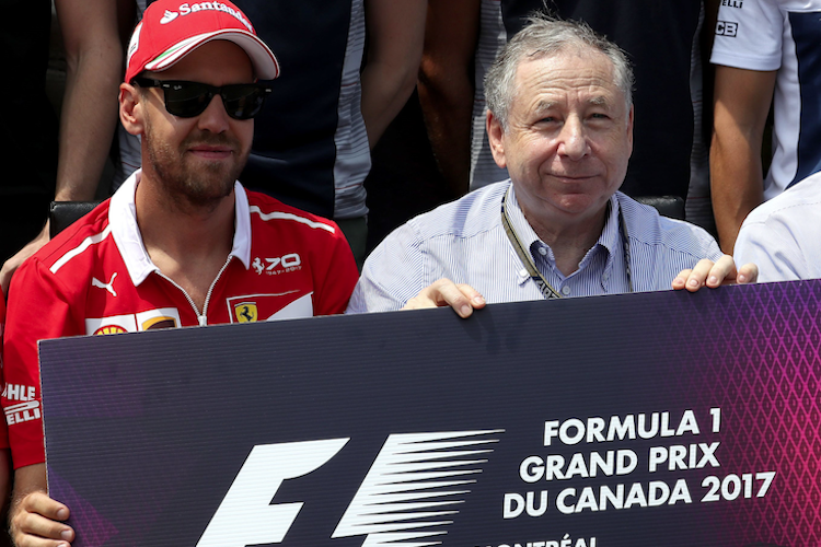 Sebastian Vettel und Jean Todt 2017 in Montreal