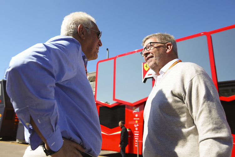 Lawrence Stroll (Papa von Williams-Fahrer Lance Stroll) in Monza mit Ross Brawn