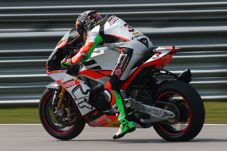 Max Biaggi mit vollem Einsatz