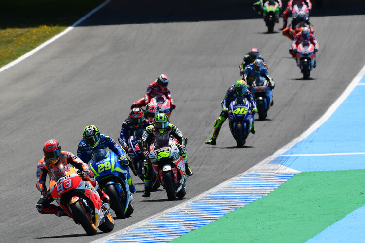 Die MotoGP-Piloten auf dem Circuito de Jerez