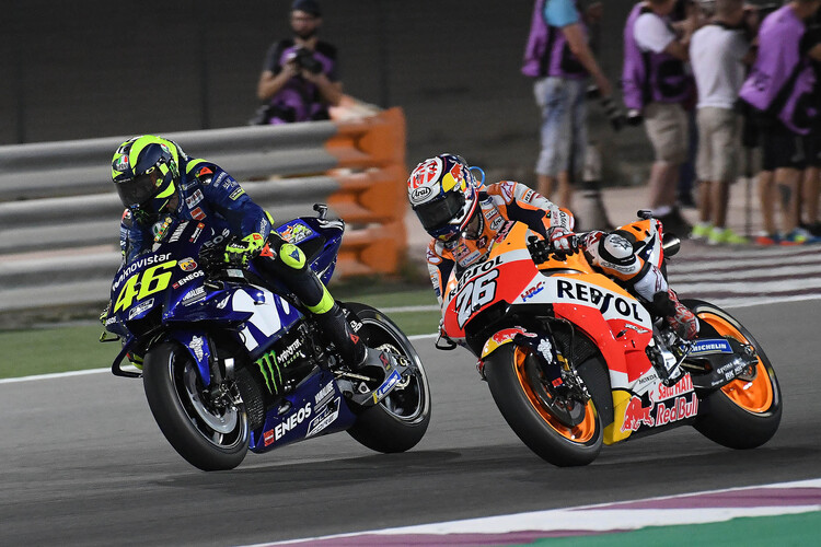 Valentino Rossi gegen Dani Pedrosa