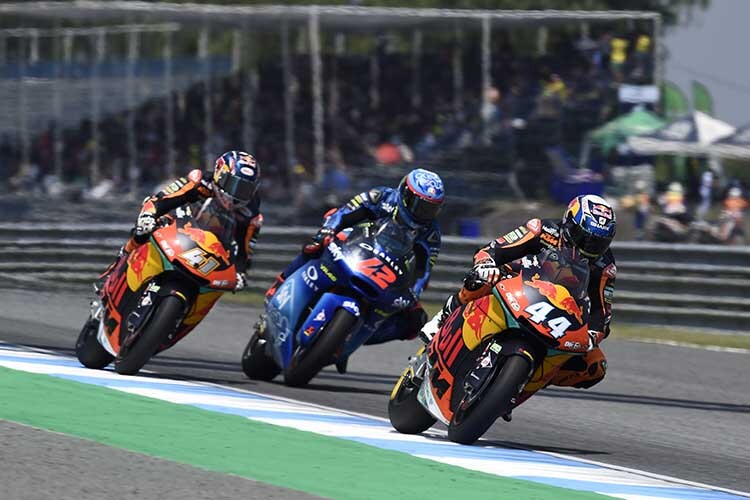 Moto2-WM: Oliveira (44) liegt 28 Punkte hinter Bagnaia (Nr. 42), Binder (#41) ist WM-Dritter 