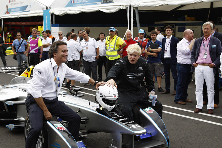 Boris Johnson traf im Formel-E-Fahrerlager auf Serien-Boss Alejandro Agag
