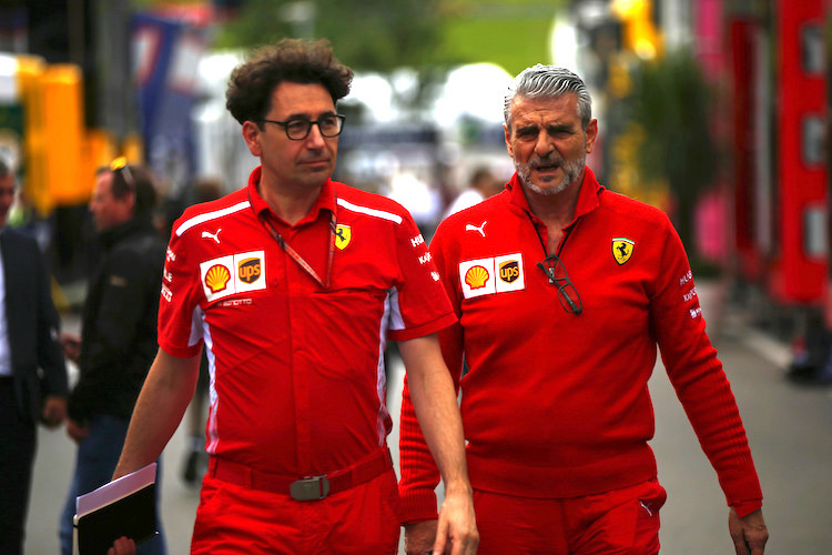 Mattia Binotto und Maurizio Arrivabene 2018 in Österreich