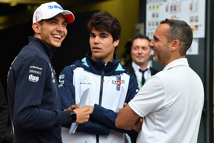 Esteban Ocon (links) mit Lance Stroll (Mitte)