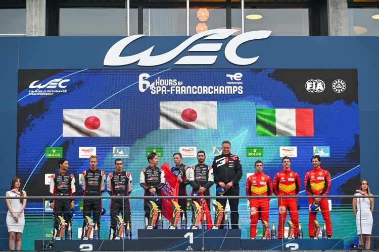 Das Hypercar-Podium bei der WEC in Spa