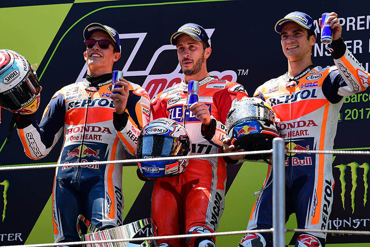 Marc Márquez, Sieger Andrea Dovizioso und Dani Pedrosa