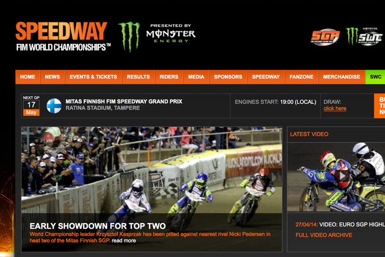 Auf www.speedwaygp.com werden die Grands Prix live übertragen