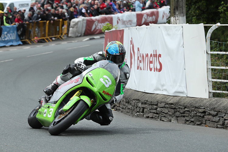 Auf dem Weg zu seinem besten TT-Ergebnis: Martin Jessopp 2017 bei der Lightweight-TT