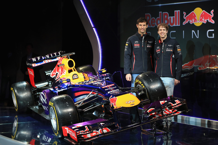 Sebastian Vettel (re.) mit Teamkollege Mark Webber