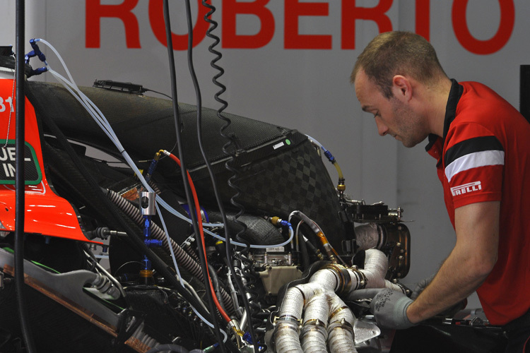 Der 2014er Ferrari-V6-Turbomotor im 2015er Manor-Marussia