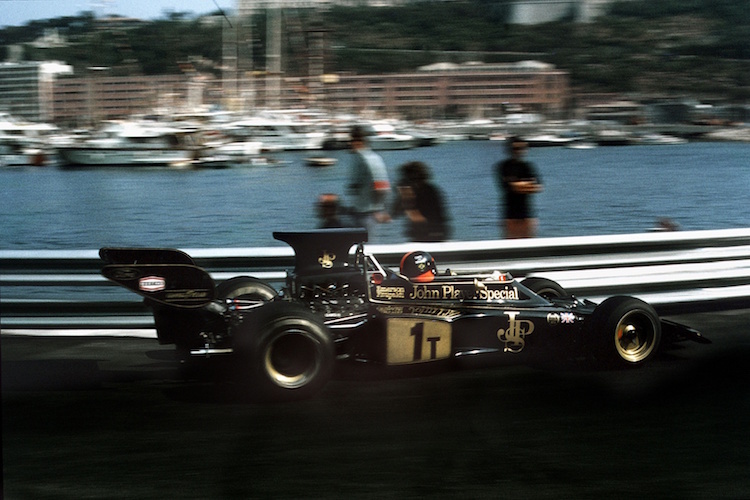 Emerson Fittipaldi im Training zum Monaco-GP 1973