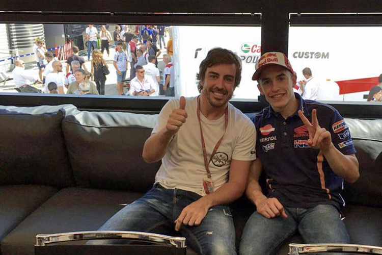 Fernando Alonso zu Besuch bei Marc Márquez: «Bisher war das einfach ein fantastisches Wochenende»
