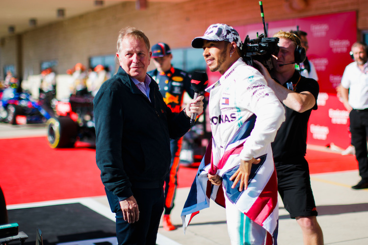 Martin Brundle und Lewis Hamilton in Texas