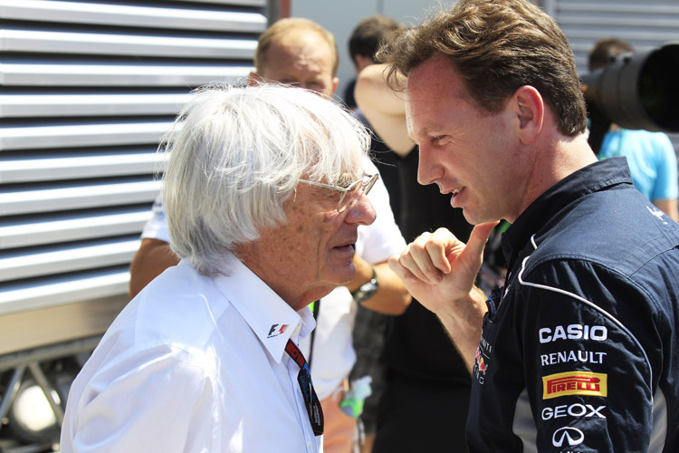Gute Freunde: Formel-1-Rechteverwalter Bernie Ecclestone und Red Bull Racing-Teamchef Christian Horner
