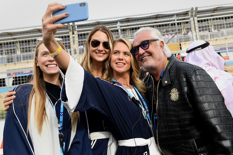 Flavio Briatore im November 2019 beim Formel-E-Rennen in Saudi-Arabien