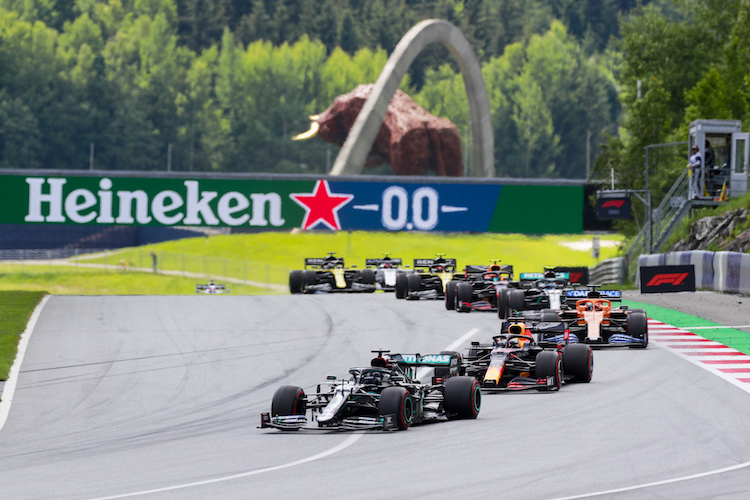 Formel-1-Action auf dem Red Bull Ring 2020