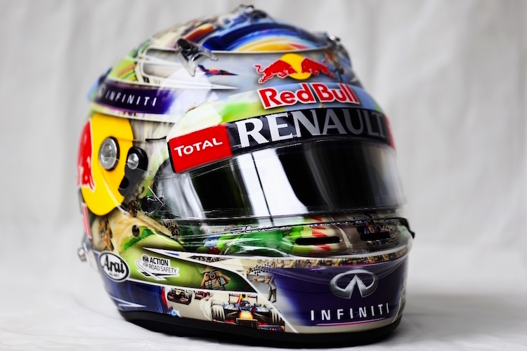 Vettels Helm in Brasilien 2013: Werbung für den Red Bull Ring