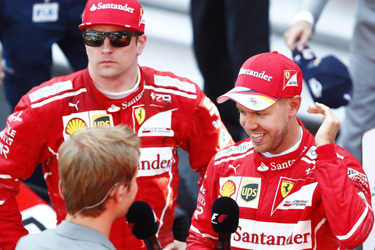 Kimi Räikkönen und Sebastian Vettel nach dem Monaco-GP