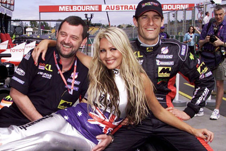 Paul Stoddart und Mark Webber 2002 in Melbourne