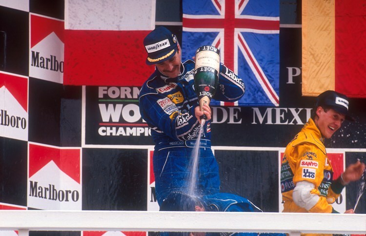 Mansell und Schumacher gemeinsam auf dem Podest: Mexico 92