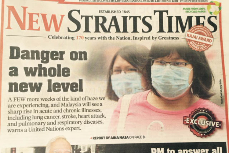 Die New Straits Times berichtet über die Gesundheitsgefährdung in Malaysia