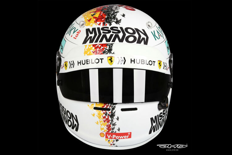 Das «Mission Winnow»-Logo prangt prominent auf der Stirn von Sebastian Vettel