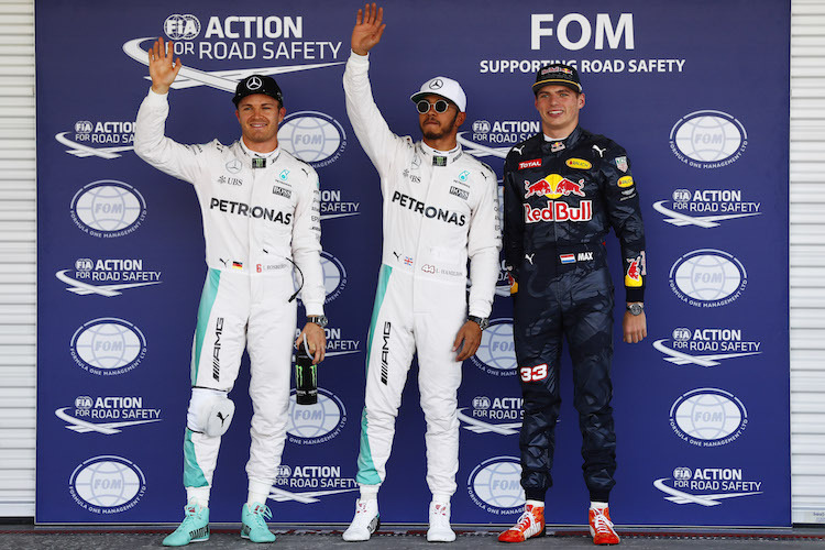 Rosberg, Hamilton, Verstappen