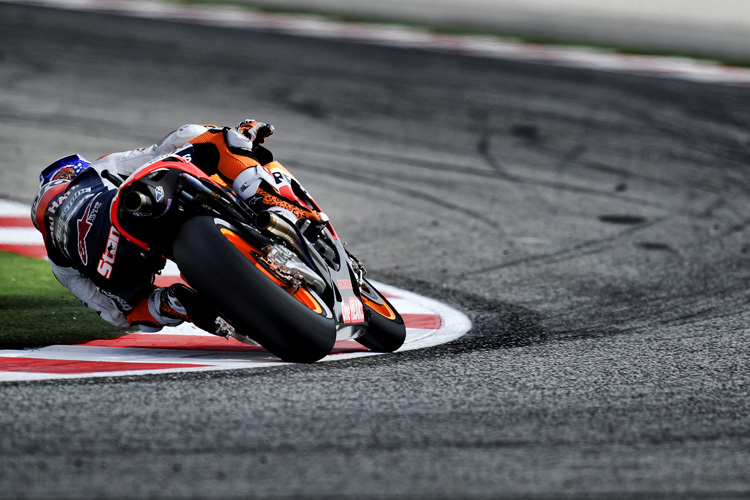 Casey Stoner alleine auf weiter Flur