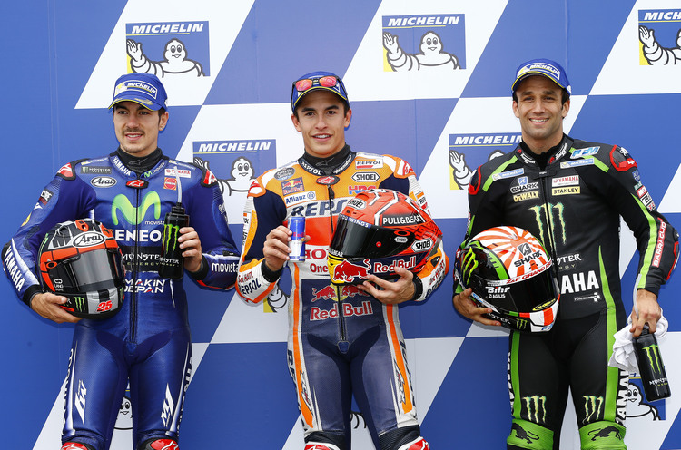 Maverick Viñales, Marc Márquez und Johann Zarco