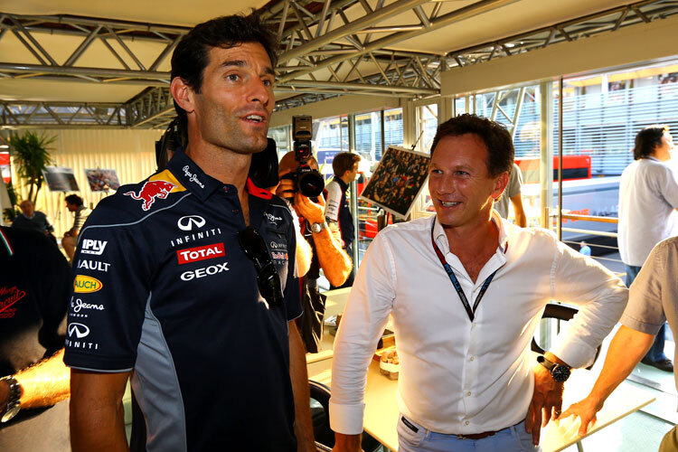 Christian Horner mit Mark Webber bei seinem letzten Formel-1-Rennen