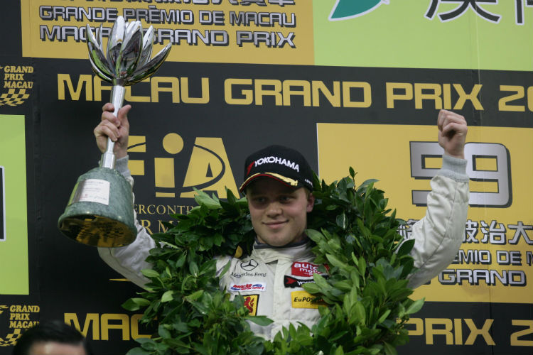 Felix Rosenqvist auf dem Macau-Treppchen