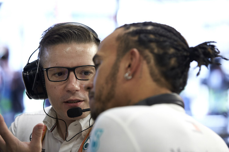 Peter Bonnington und Lewis Hamilton 2019 in Interlagos