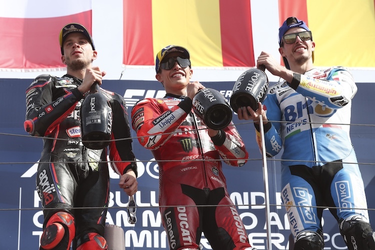 Marco Bezzecchi, Marc und Alex Marquez in Misano