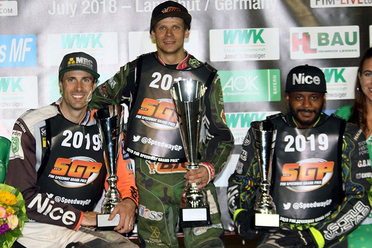 Fahren 2019 Grand Prix: Niels-Kristian Iversen, Janusz Kolodziej und Antonio Lindbäck (v.l.)