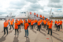 Das McLaren-Team bei der Anreise